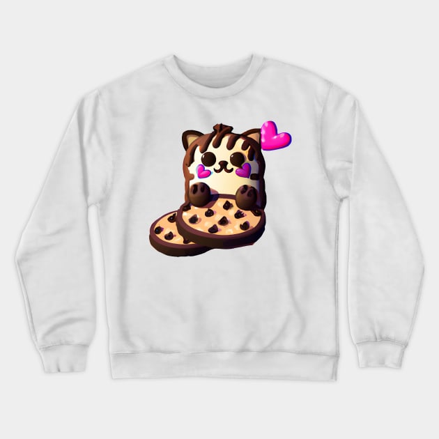 Cookie cat Crewneck Sweatshirt by Meowsiful